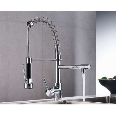 Special for cross-border high-pressure pulling large spring double-outlet kitchen sink cold and hot water faucet