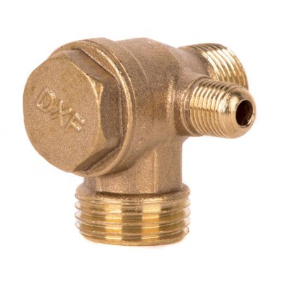 3-port Brass Male Threaded Check Valve Connector 4.1cmx3.87cm For Air Compressor