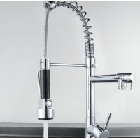 Special for cross-border high-pressure pulling large spring double-outlet kitchen sink cold and hot water faucet